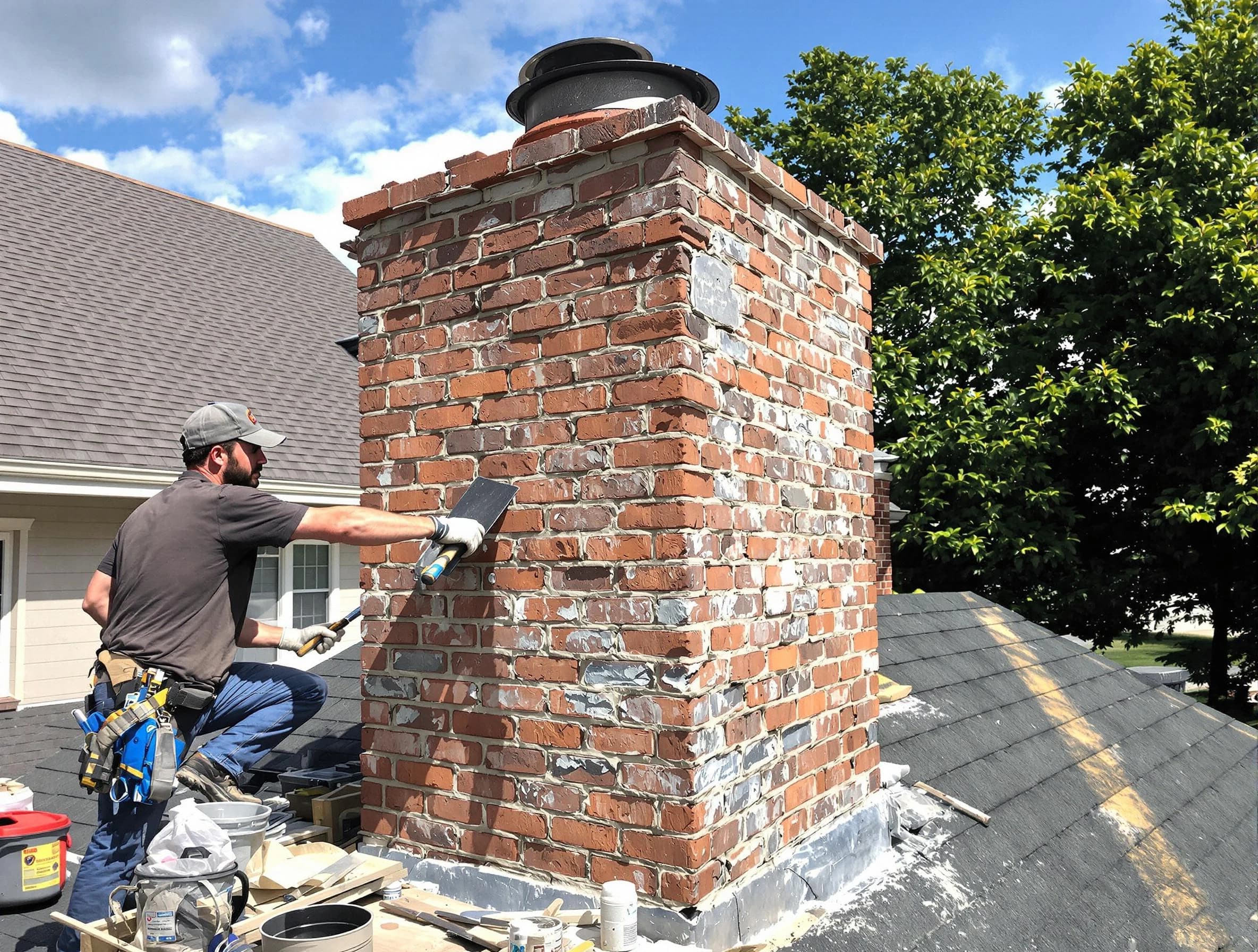 Completed chimney rebuild by Monroeville Chimney Sweep in Monroeville, PA