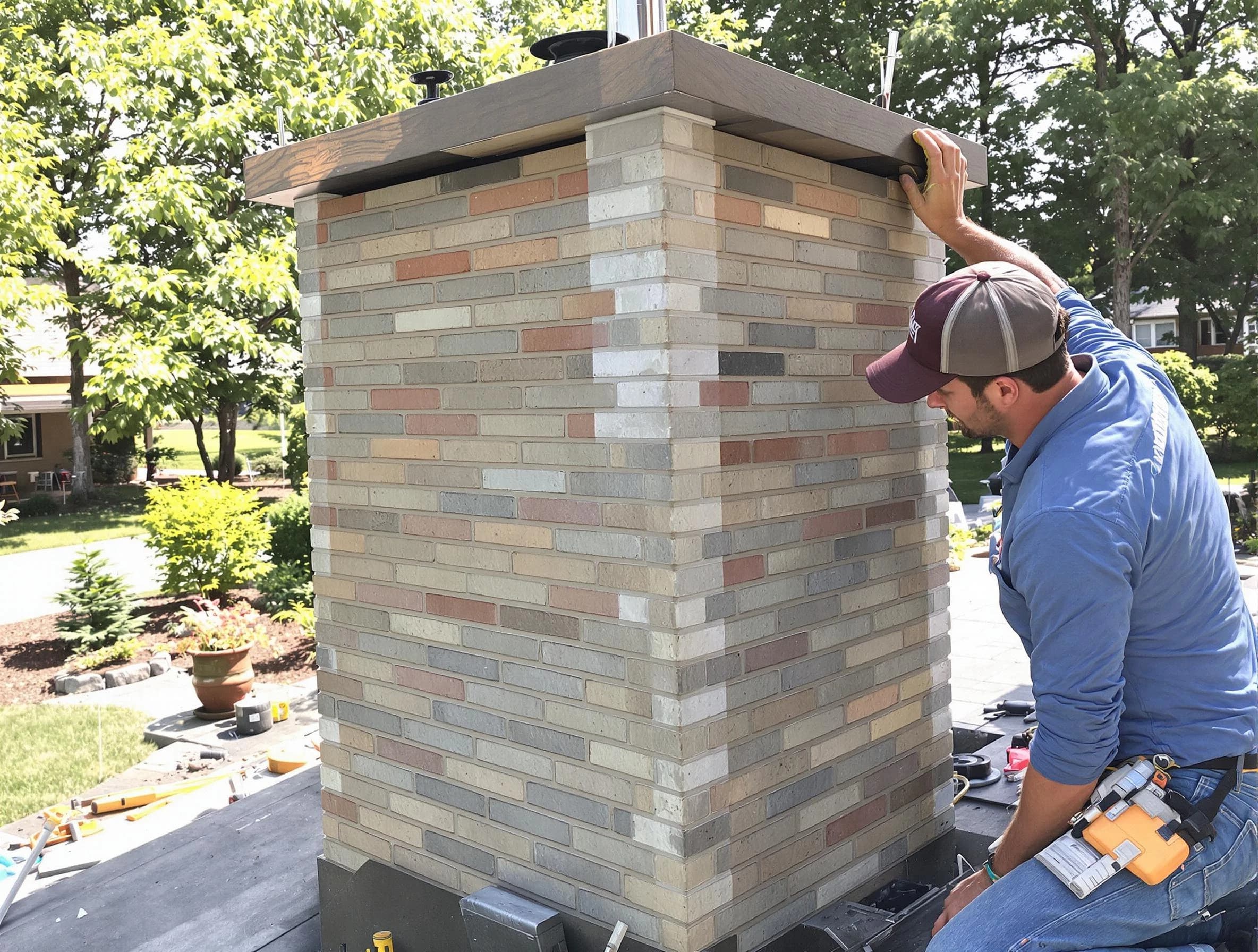 Monroeville Chimney Sweep completing a modern chimney remodel in Monroeville, PA
