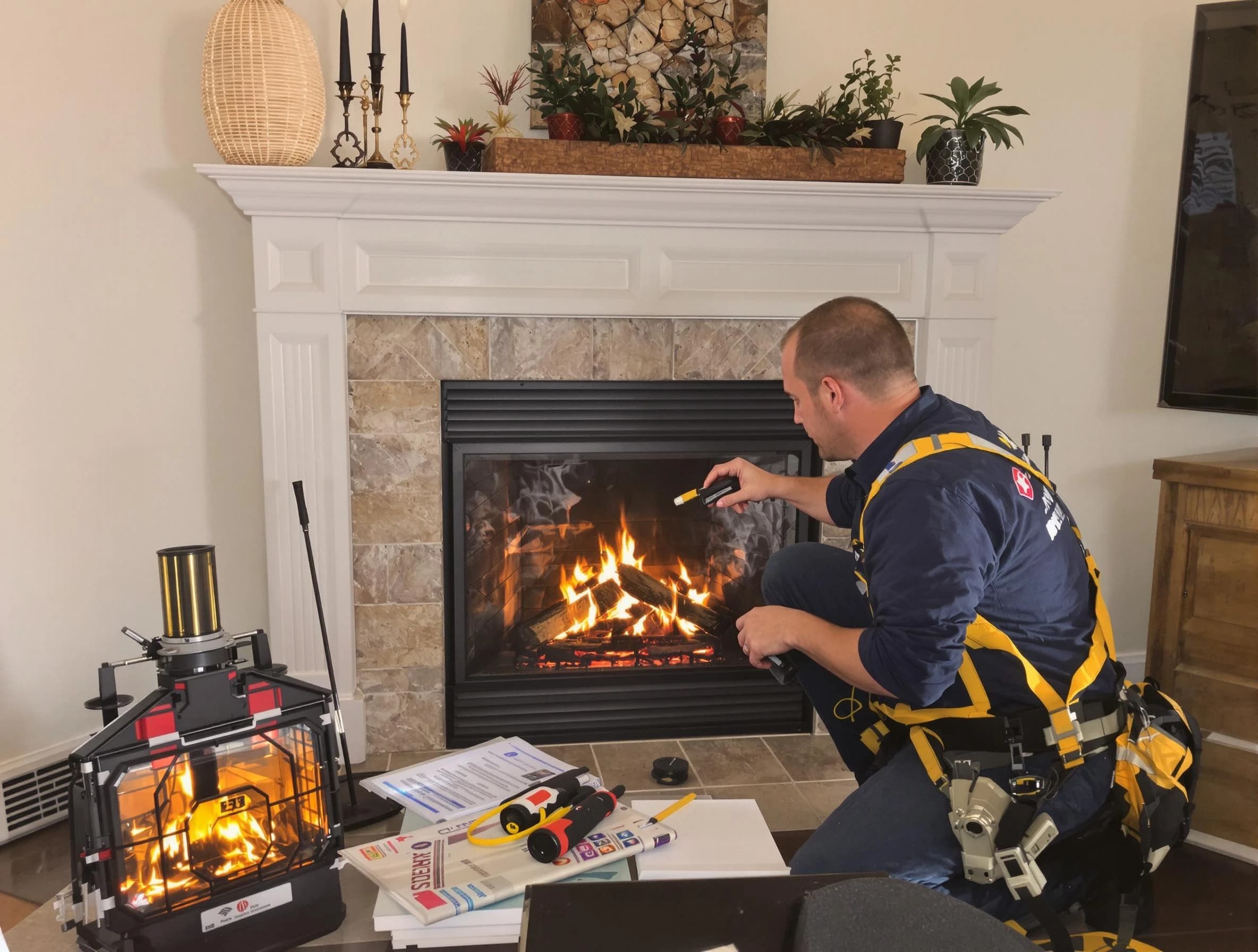 Safety-focused fireplace inspection by Monroeville Chimney Sweep in Monroeville, PA