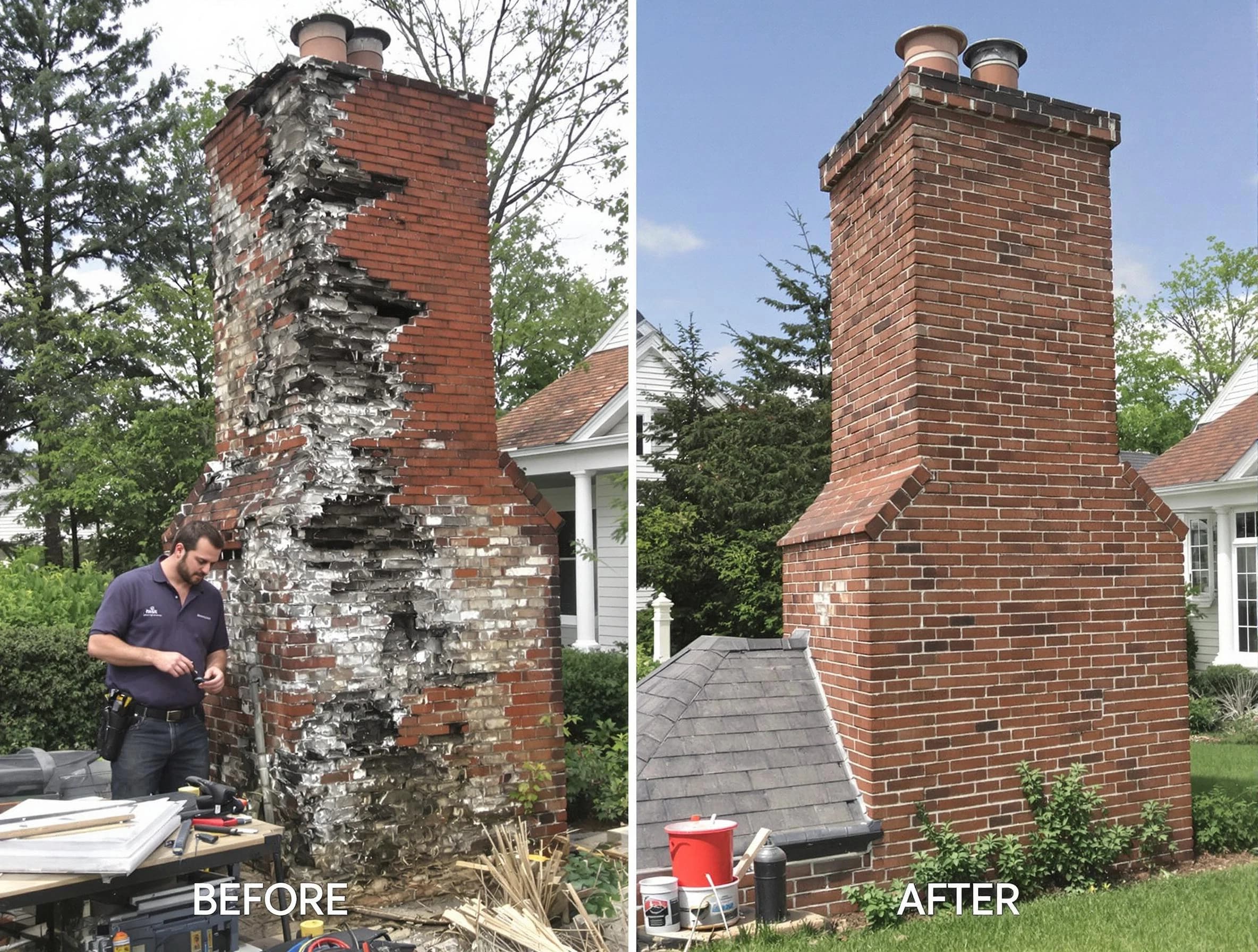 Monroeville Chimney Sweep performing a full chimney restoration in Monroeville, PA