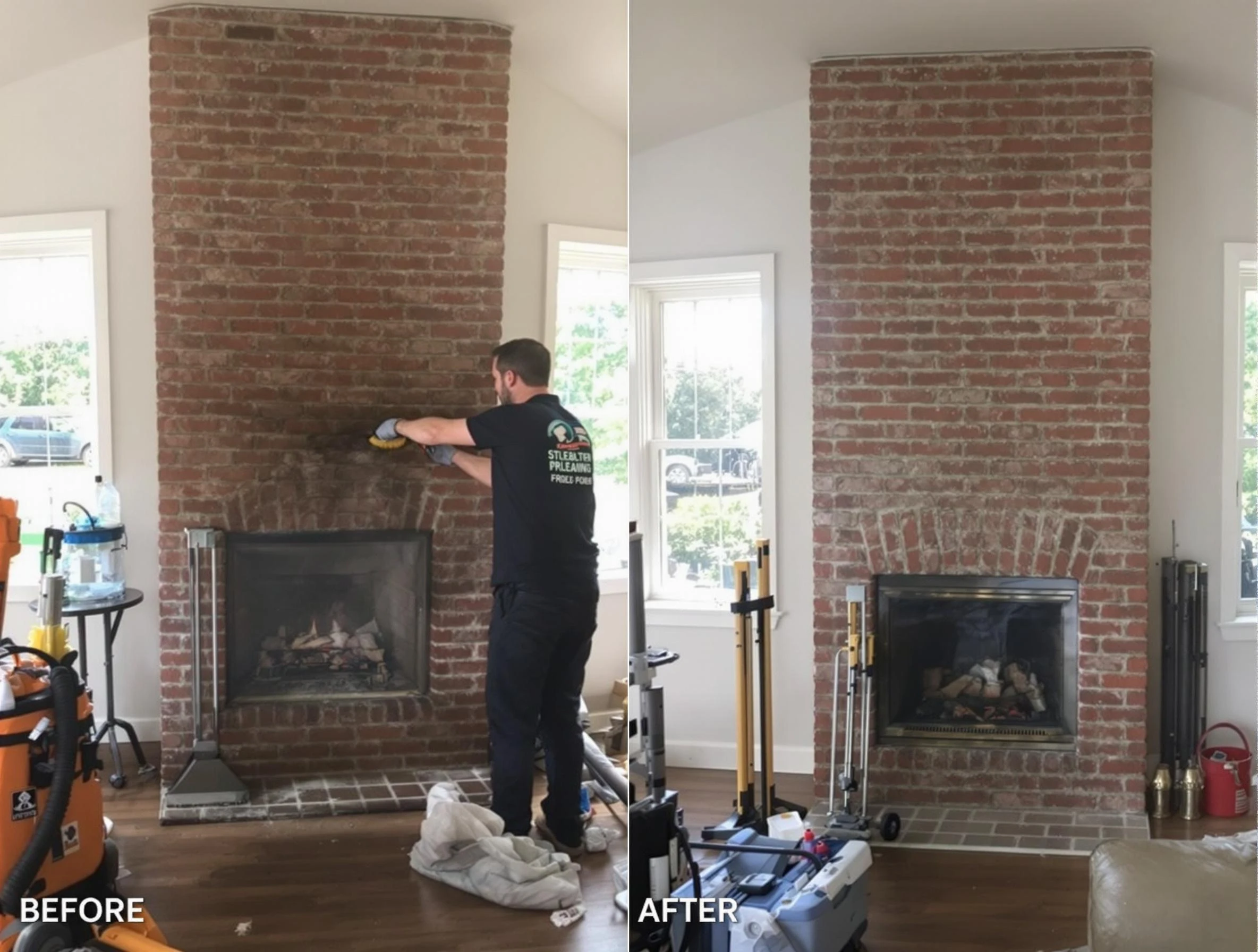 Finished chimney sweeping service by Monroeville Chimney Sweep in Monroeville, PA