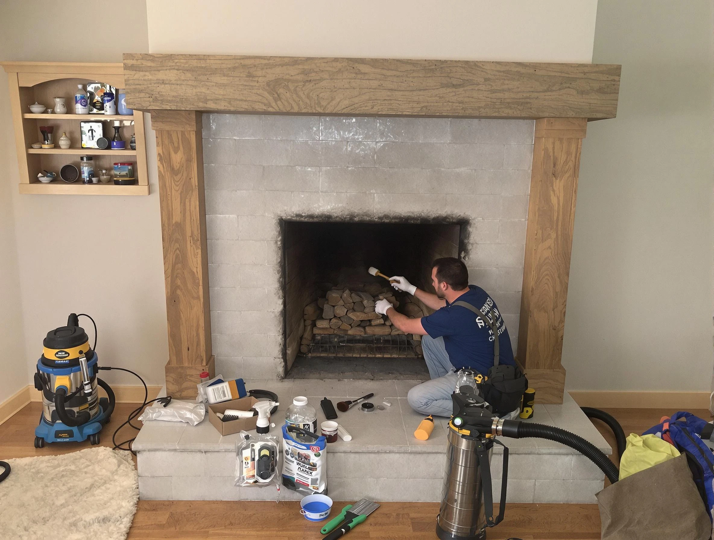 Detailed creosote removal process by Monroeville Chimney Sweep in Monroeville, PA